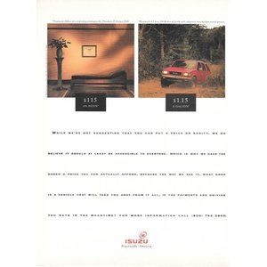 1993 Isuzu Rodeo SUV Vintage Print Ad Price of Sanity Psychiatrist Mudding